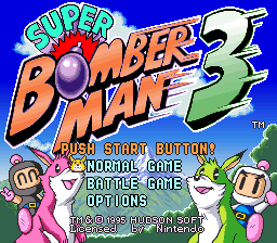 Super Bomberman 3 Title Screen